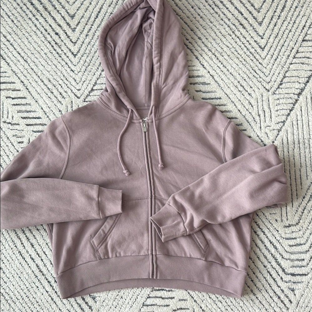 Mauve Cropped Hoodie - Picture 2 of 5
